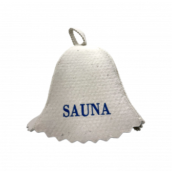 Sauna hat - SAUNA, with blue lettering