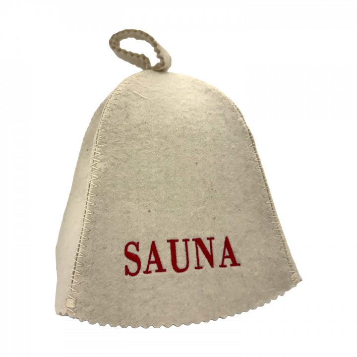 Sauna hat - Sauna, with red lettering