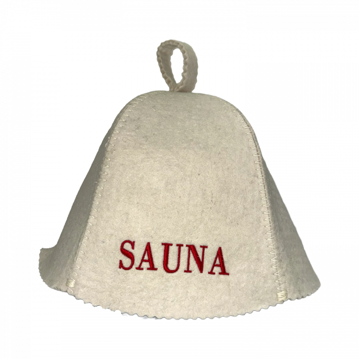 Sauna hat - Sauna, with red lettering