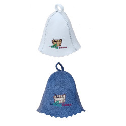 Sauna hat - SAUNA with golden bucket and ladle  Sauna hat - SAUNA with golden bucket and ladle