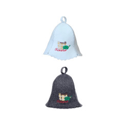 Sauna cap - SAUNA with bucket and whisk  Sauna cap - SAUNA with bucket and whisk