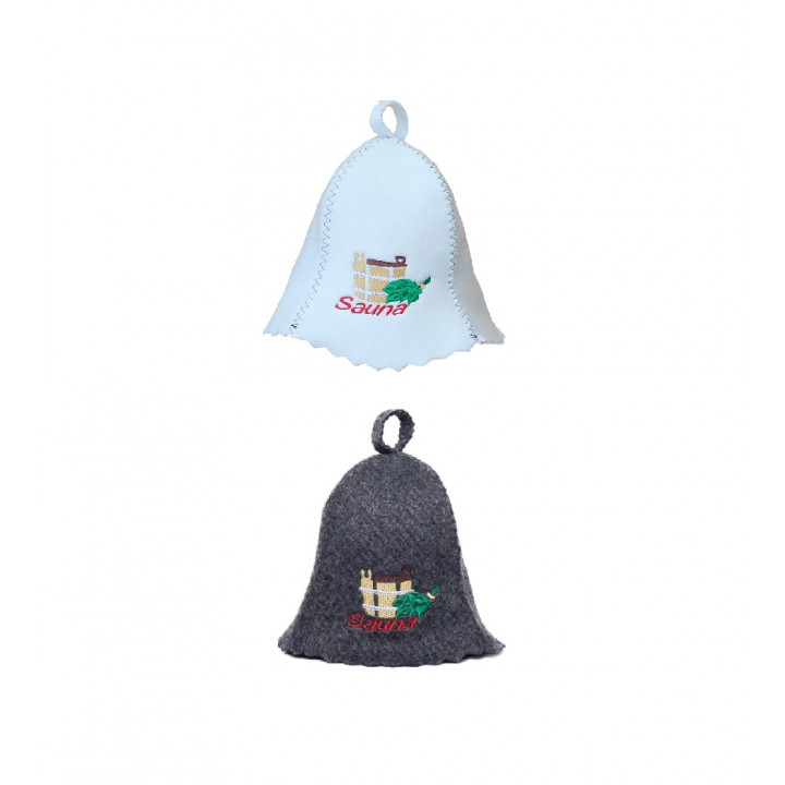 Sauna cap - SAUNA with bucket and whisk
