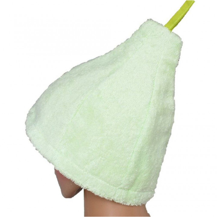 Gift set in a gift box for HER. Women's sauna hat and apron LIGHT GREEN