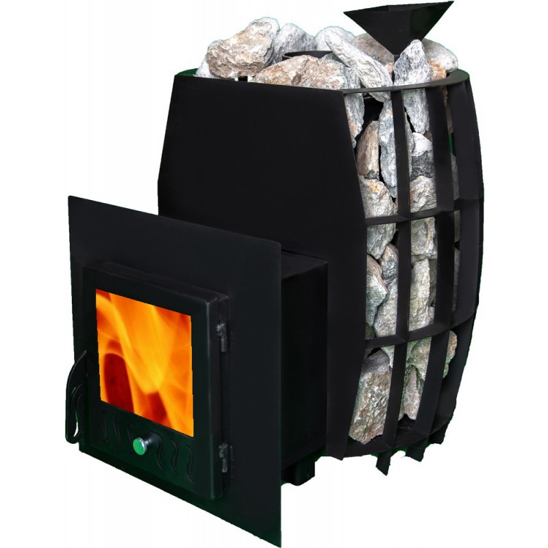 Woodburning sauna stove - TEPLODAR BARREL 12 with glass door