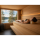 Alder sauna headrest with textile fabric