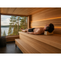 Alder sauna headrest with textile fabric - 3