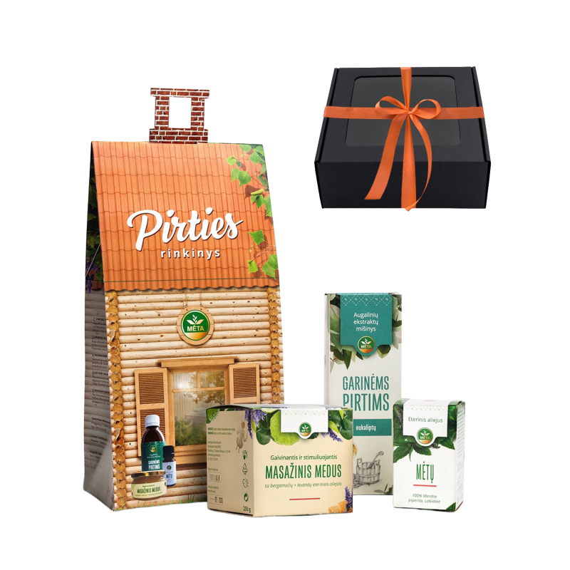 SAUNA SET in a gift box. Eucalyptus Essential Oil, Massage Honey AND Mint essential oil