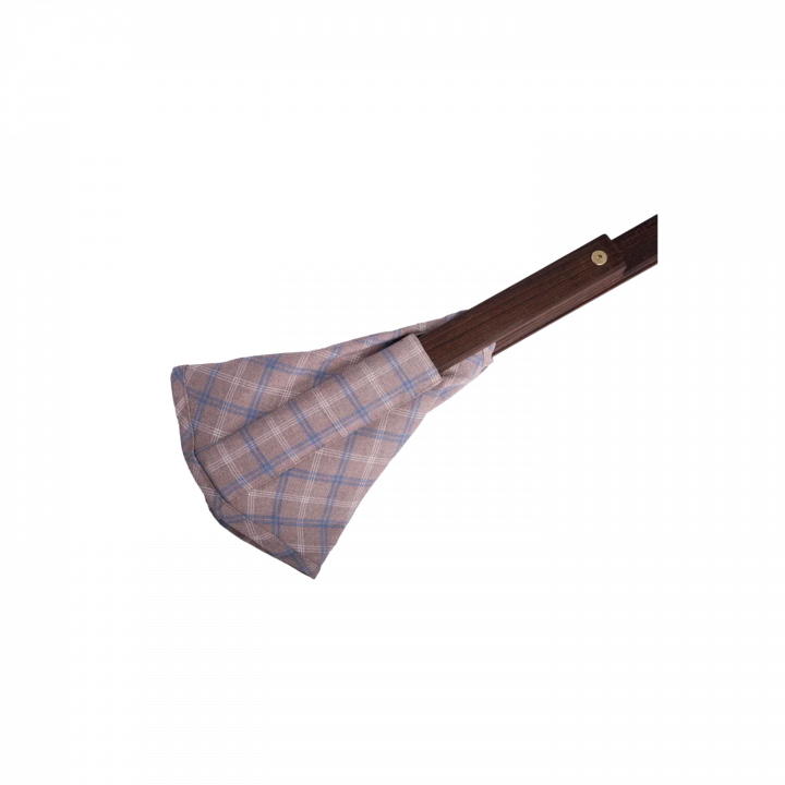 Sauna fan, light-colored checkered fabric