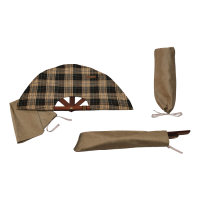 Sauna fan, dark checkered material