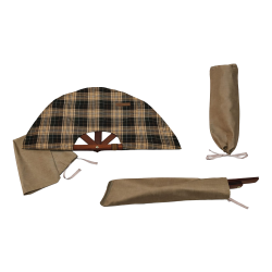 Sauna fan, dark checkered material 