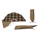 Sauna fan, dark checkered material