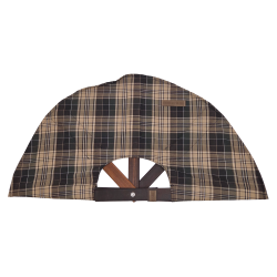 Sauna fan, dark checkered material 