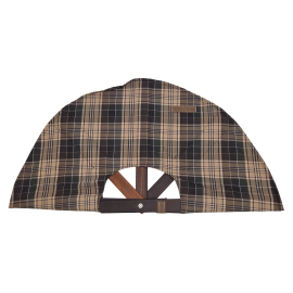 Sauna fan, dark checkered material 