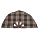 Sauna fan, dark checkered material