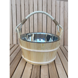 Pine Sauna Bucket with Stainless Steel Liner, 5 L 
