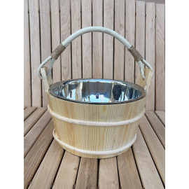 Pine Sauna Bucket with Stainless Steel Liner, 5 L 