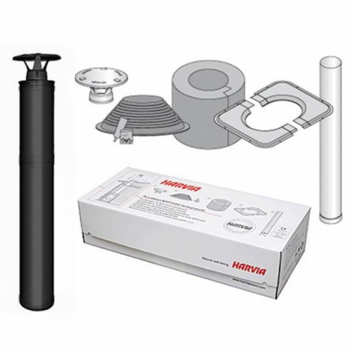 Steel insulated chimney set - HARVIA, black