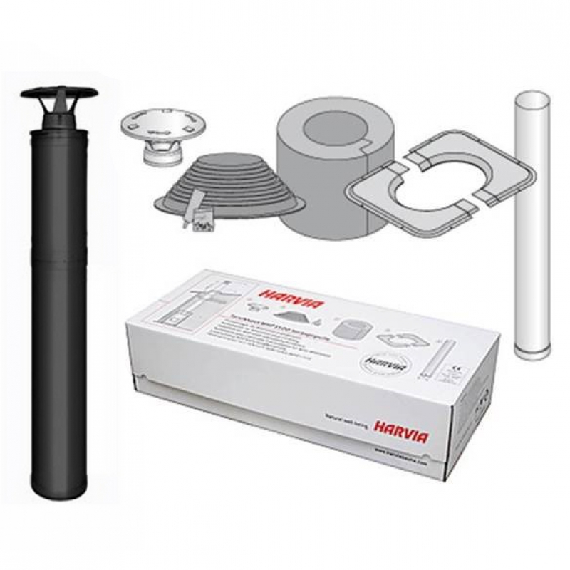 Steel insulated chimney set - HARVIA, black