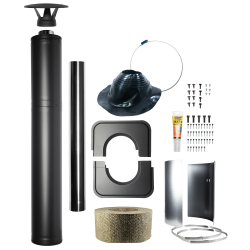 Steel insulated chimney set - HARVIA, black 