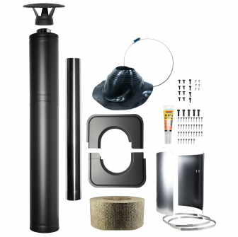 Steel insulated chimney set - HARVIA, black