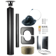 Steel insulated chimney set - HARVIA, black