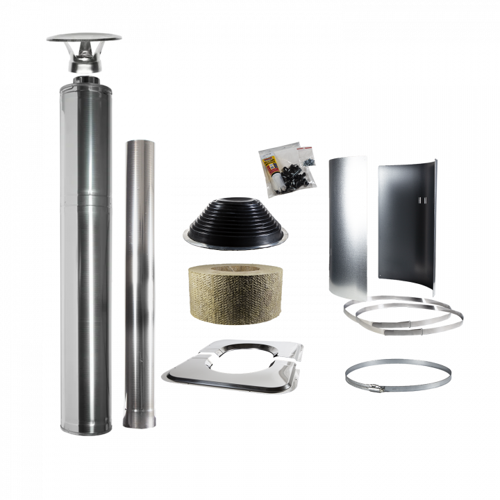 Steel insulated chimney set - HARVIA, symmetrical flange