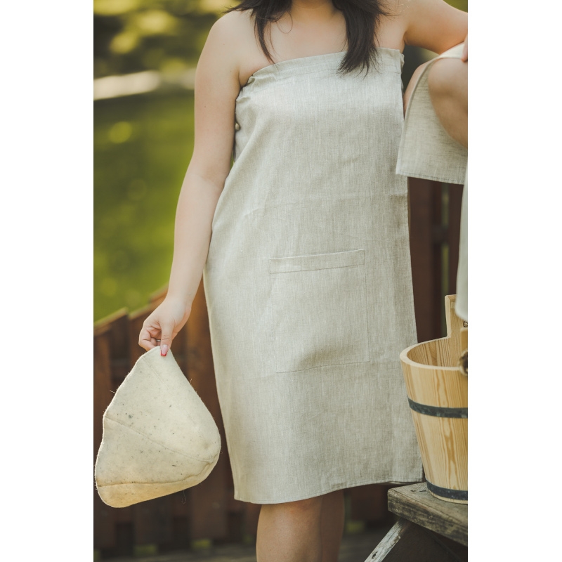 Sauna apron for female - linen