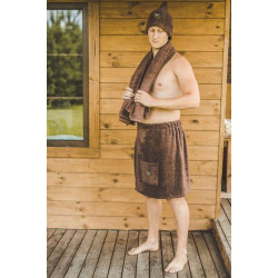 Sauna apron for male - BROWN 