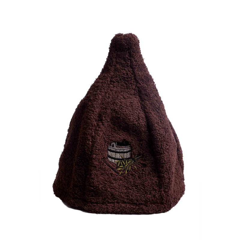 Cotton sauna hat - BROWN