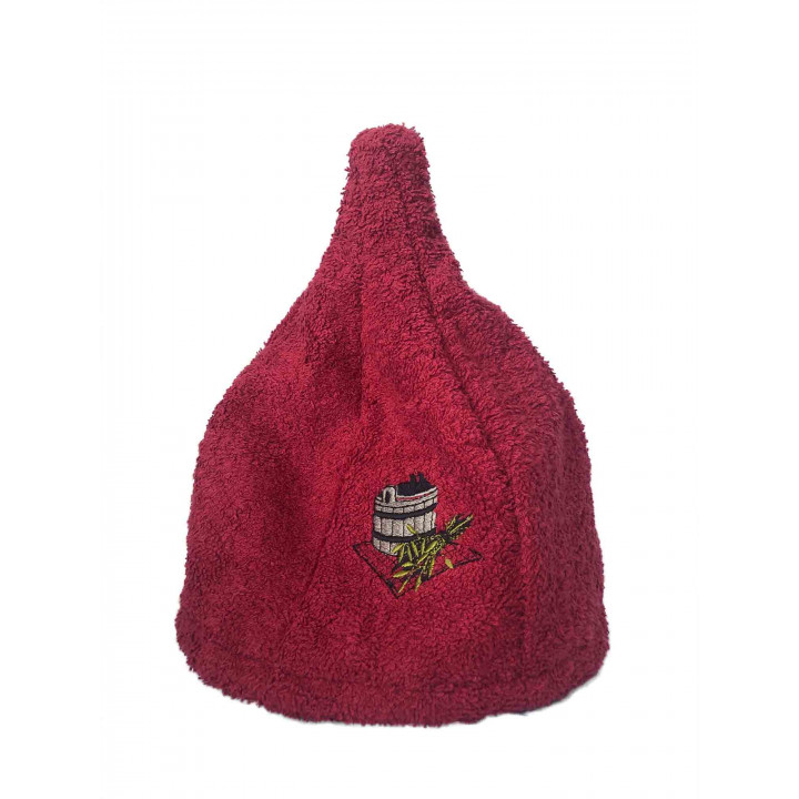 Cotton sauna hat - BURGUNDY