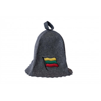 Sauna hat - Lithuanian flag, gray