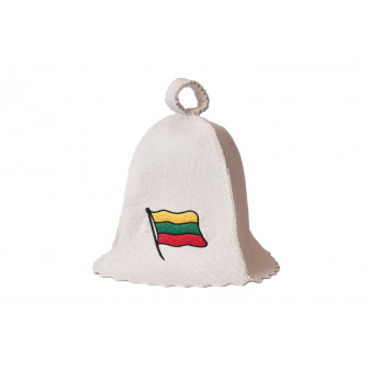 Sauna hat - Lithuanian flag, white
