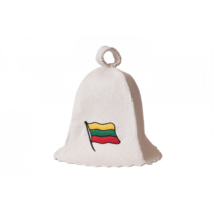 Sauna hat - Lithuanian flag, white