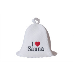 Sauna hat - I love sauna, white  Sauna hat - I love sauna, white