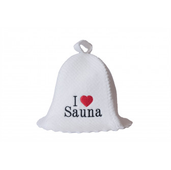 Sauna hat - I love sauna, white