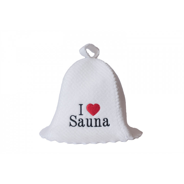 Sauna hat - I love sauna, white