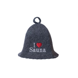 Sauna hat - I love sauna, gray  Sauna hat - I love sauna, gray