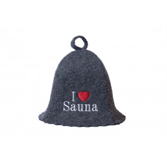 Sauna hat - I love sauna, gray