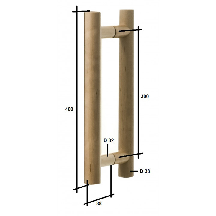 AD door handle for glass doors L-400, white