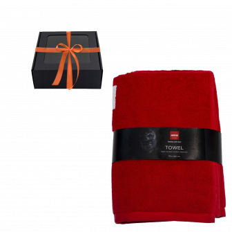Towel in a gift box, HARVIA, 70 x 140cm, red