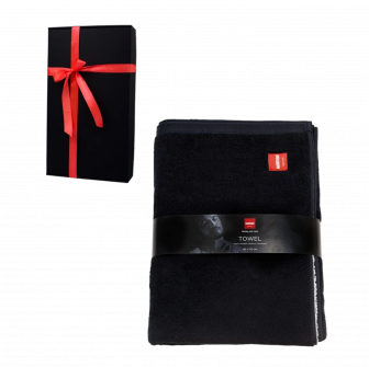 Towel HARVIA #healingwithheat in a gift box, 90 x 170 cm, black