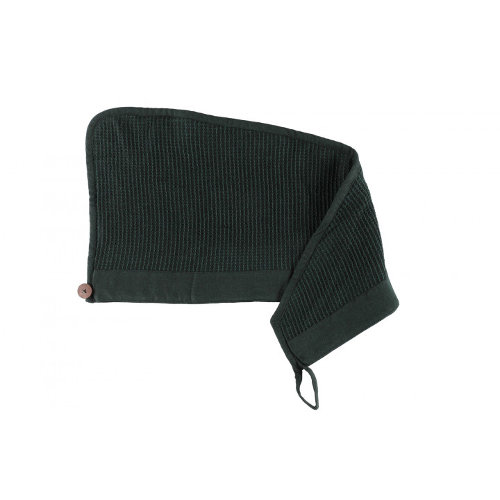 Gift set in a gift box RENTO KENNO FOR HER. Hair towel and apron, dark green