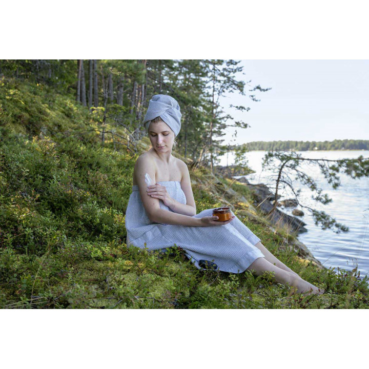 Hair towel - RENTO KENNO, light gray