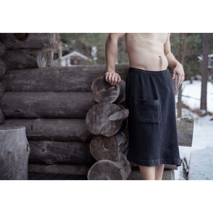 Gift set in a gift box RENTO KENNO FOR HIM. Cotton hat and apron, dark grey