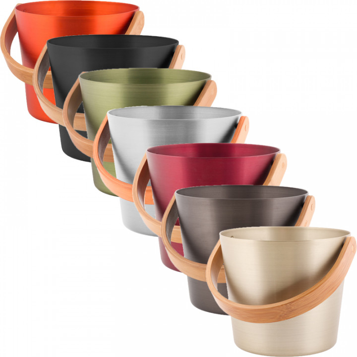 Aluminium pail - RENTO, black