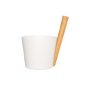 Aluminum bucket with handle - RENTO, white - 0