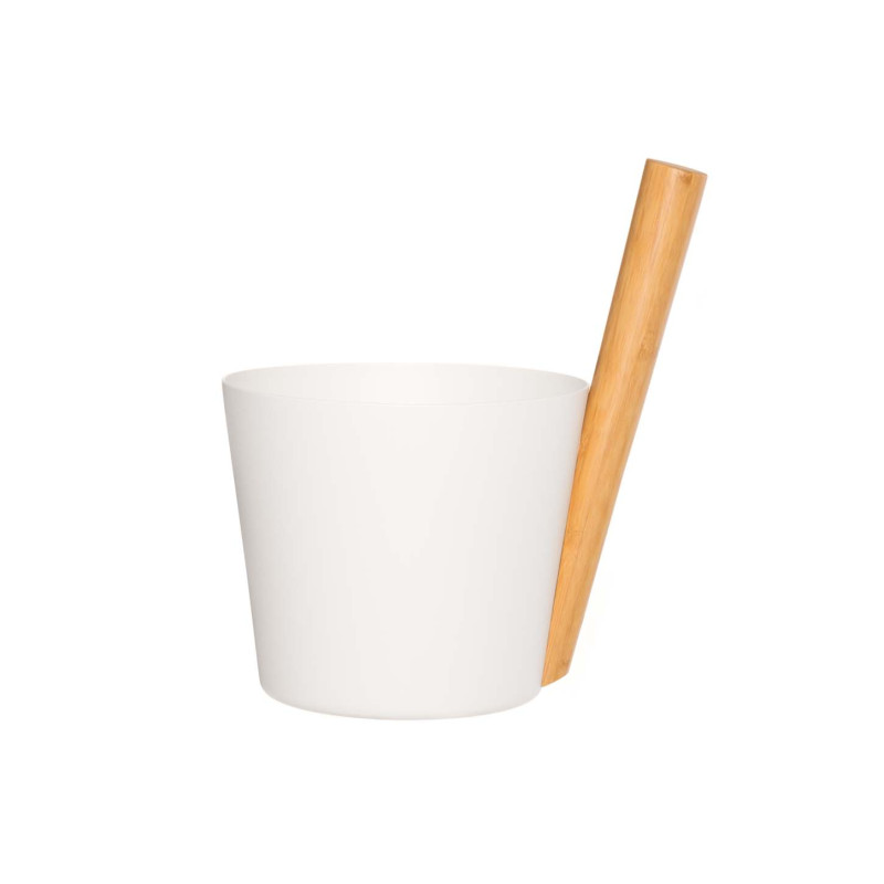 Aluminum bucket with handle - RENTO, white