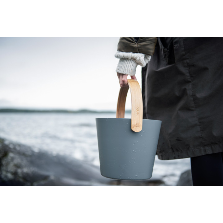 Aluminum bucket RENTO, grey 5 l