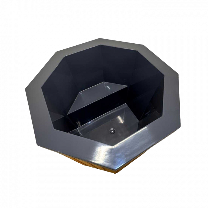 Cold plunge tub with wooden cladding, 550 l