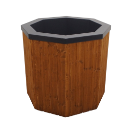 Cold plunge tub with wooden cladding, 200 l 